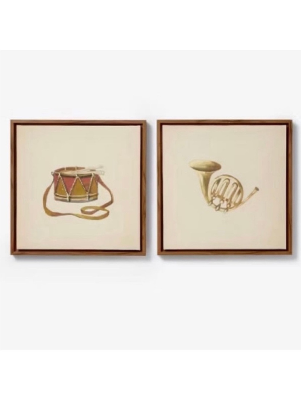 (Set of 2) 12"x12" Christmas Instruments Wall Art Set - Threshold Studio McGee